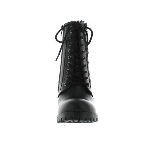 Soda Lace Up Heeled Combat Boots - Picture 6 of 7
